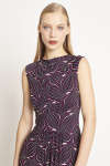vestido jersey est panton ombro drapeado