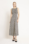 vestido jersey estampa renda mix pregas