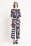 blusa jersey pregas estampa paisagem gráfica