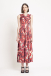vestido jersey estampa jardim secreto decote V