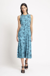 vestido jersey estampa campo florido nadador
