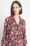 vestido jersey estampa tramado curto
