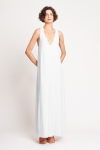 vestido plissado longo