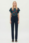 blusa seda estampa ventania babados