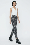 calça jersey estampa renda skinny