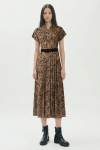 vestido jersey estampa ventania saia pregas
