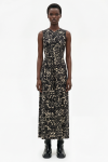 vestido jersey estampa renda drapeado