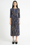 vestido jersey estampa arcos com cinto