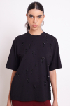 Camiseta Algodão Pima Bordado Franjas