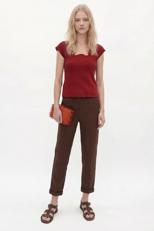 Blusa Bouclê Decote Quadrado Ondulado