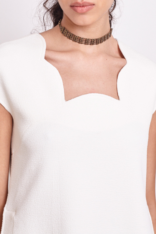 Blusa Bouclê Decote Quadrado Ondulado