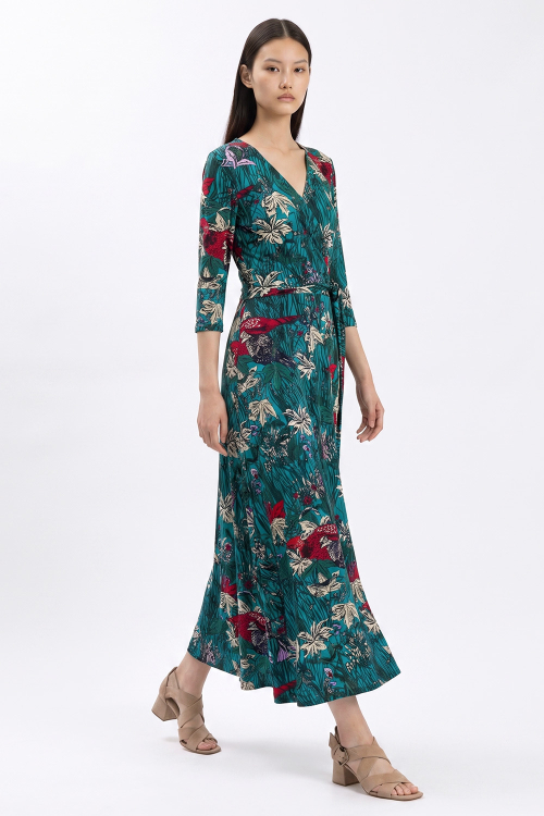 Vestido Jersey Est Jardim Das Aves Amarração