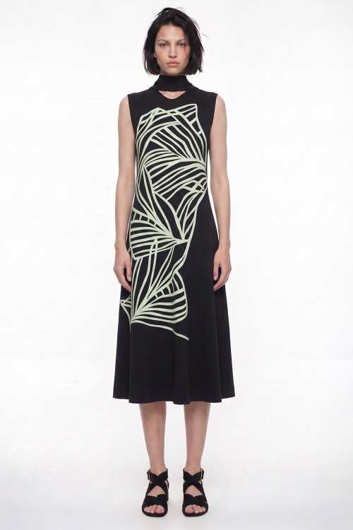 vestido malha dupla leve silk trama