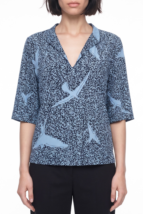 Blusa Jersey Est Andorinha Com Gola