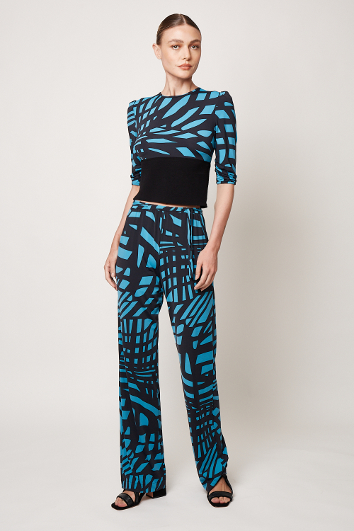 blusa jersey espiral com bouclê