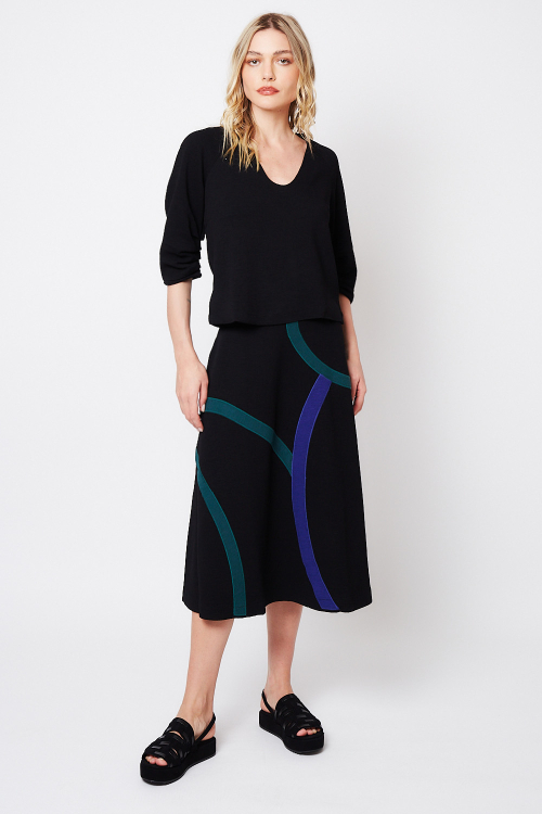 blusa bouclê raglã com pregas