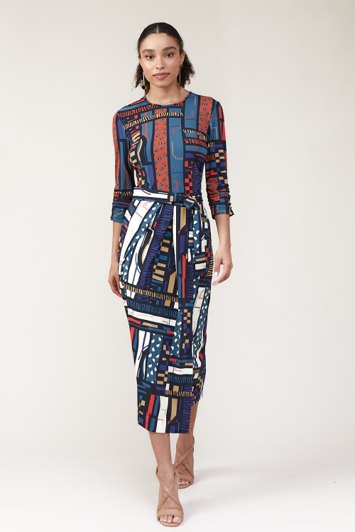 blusa jersey maximalista franzido lateral