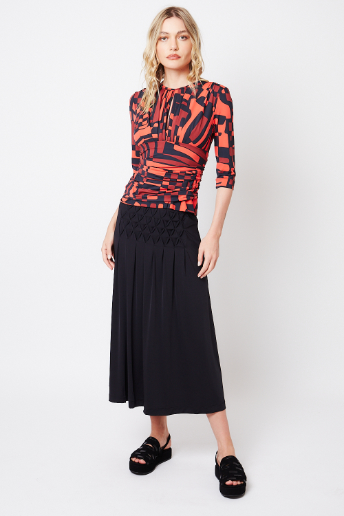 blusa jersey labirinto drapeada