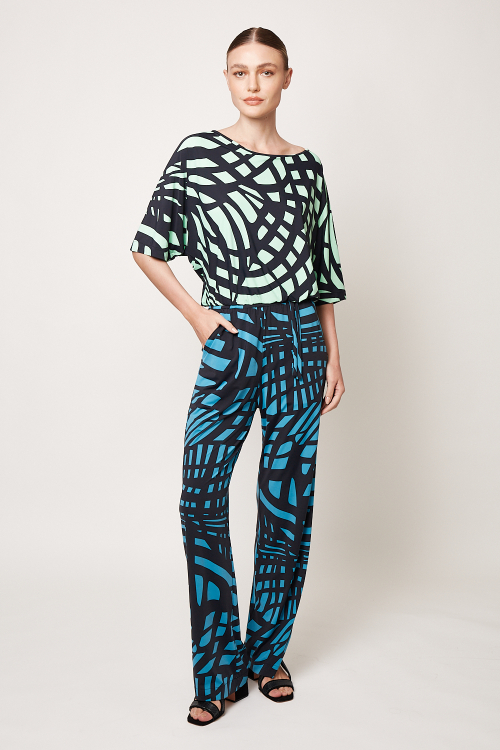 blusa jersey espiral manga ampla