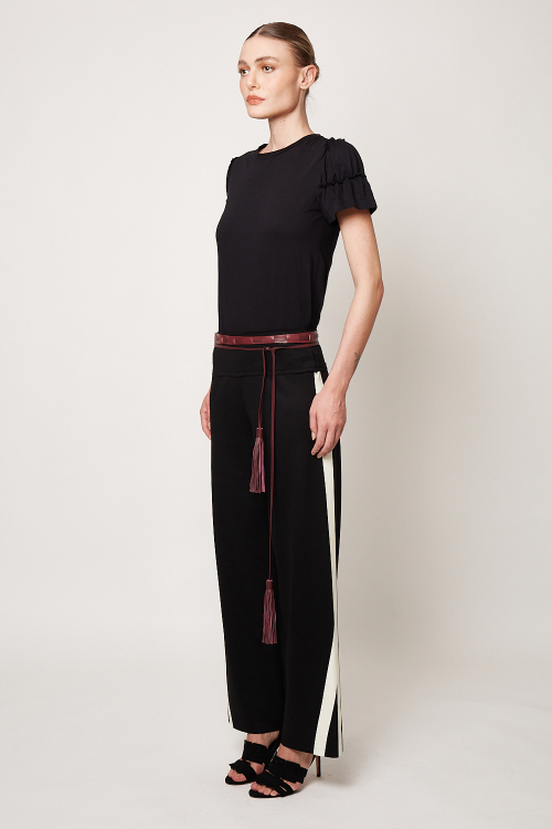 calça duplo leve silk listra