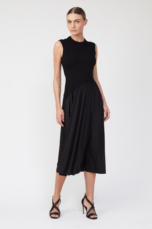 vestido new jersey com bouclê sem mangas