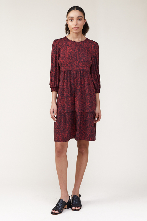 vestido jersey  textura camadas curto