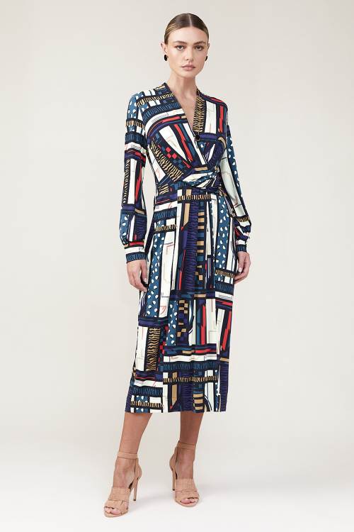 vestido jersey maximalista faixa cintura