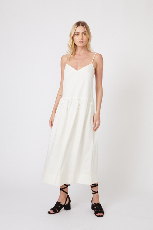 vestido viscose plano cintura deslocada