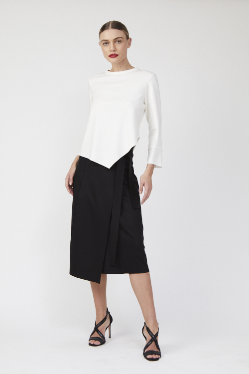 blusa duplo leve abertura na lateral