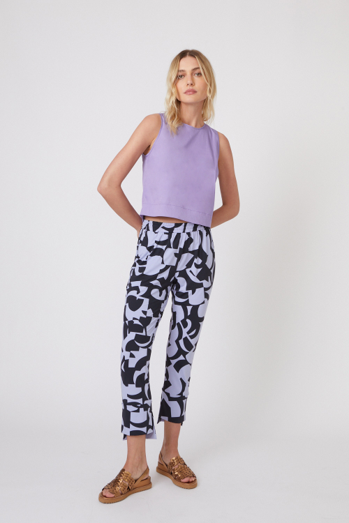 blusa tricoline cropped