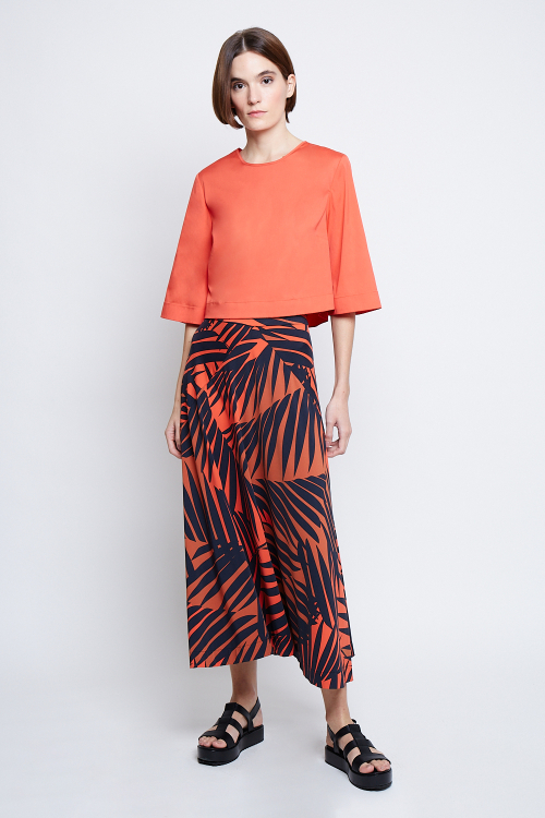 blusa tricoline curta