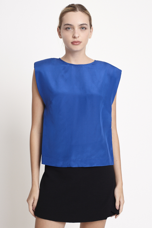 blusa seda regata com ombreiras