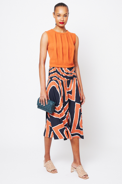 saia jersey estampa gipsy franzido
