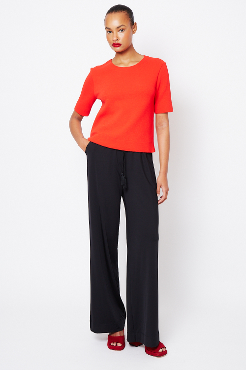 calça new jersey franzida com cordão