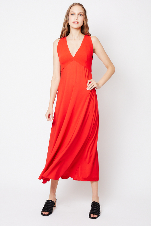 vestido new jersey midi com bouclê amplo