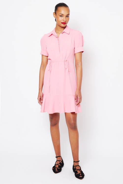 vestido modal com linho cintura regulável