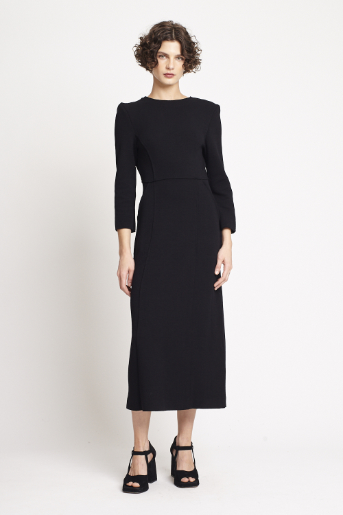 vestido bouclê costas abertas