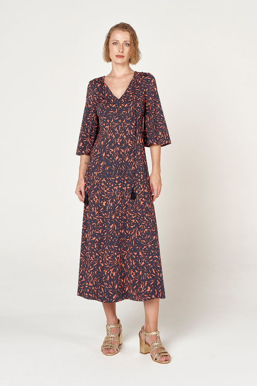 vestido jersey est floresta com cordão