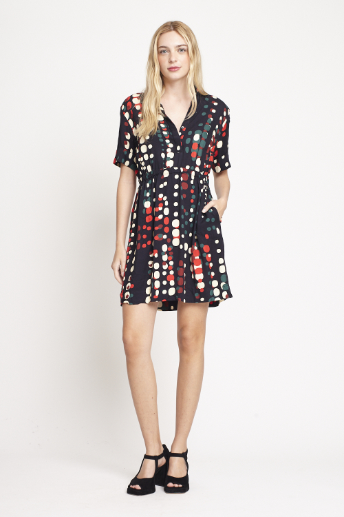 vestido viscose plana leve est semente macro