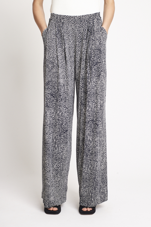 calça jersey pavão ampla