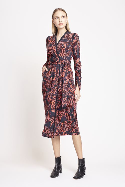 vestido jersey art deco