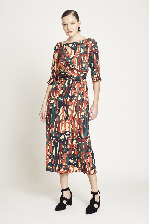 vestido jersey laços