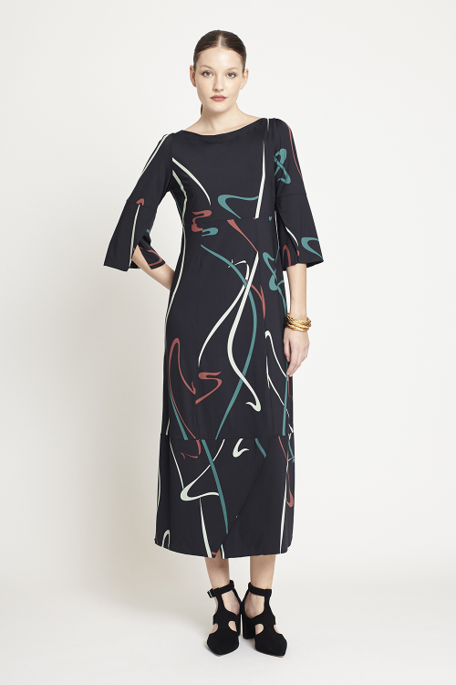 vestido jersey fitas