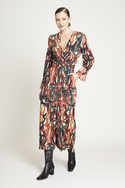 vestido jersey laços
