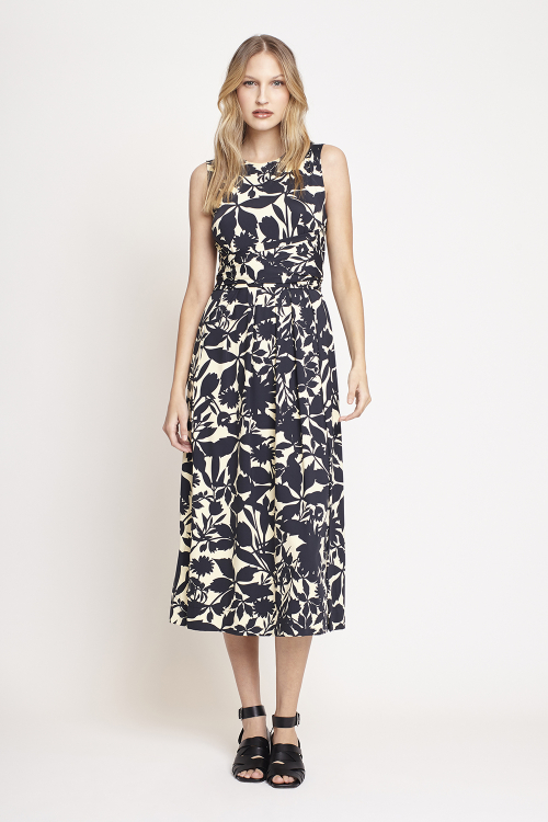 vestido jersey estampa flores folk