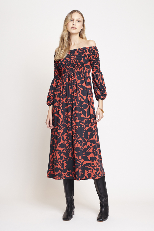 vestido jersey flores folk