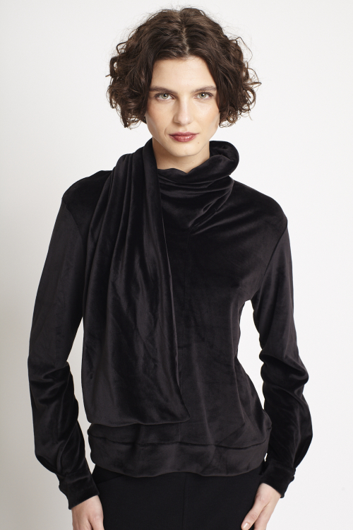 blusa malha veludo