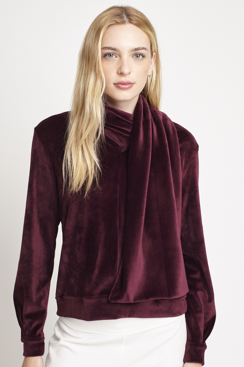 blusa malha veludo