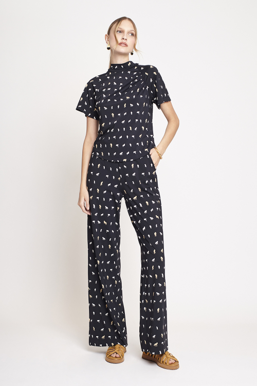 blusa jersey estampa cavalos