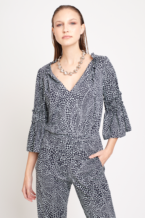 blusa jersey estampa pontos
